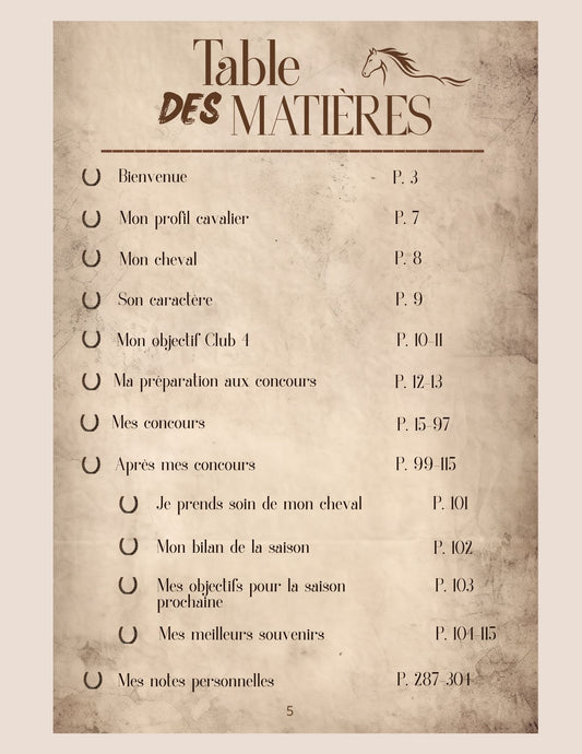 Mon Carnet de Concours : Volume 1 - Club 4